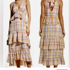 Cinq à Sept Pastel Plaid High-Low Dress perfect for summer